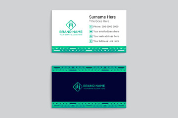 Corporate green color business card design