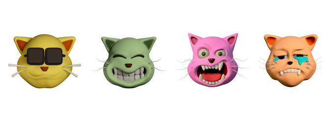 Emotional cat head emoji image
