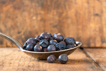 Juniper Berries on a Vintage Spoon