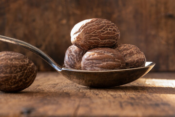 Whole Nutmeg on a Vintage Spoon