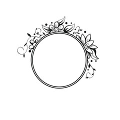 Vector illustration of hand drawn floral wreaths