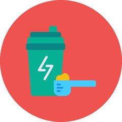 Shake Multicolor Circle Flat Icon