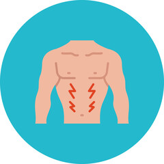 Body Pain Multicolor Circle Flat Icon