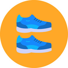Shoes Multicolor Circle Flat Icon