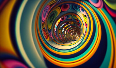 A dizzying and mesmerizing tunnel, with swirling patterns and optical illusions
