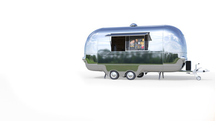 11 Metal food truck on a transparent background