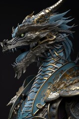 Dragon Ancient Samurai Warrior Champion Portrait Generative AI