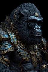 Gorilla Skilled Samurai Warrior Soldier Portrait Generative AI