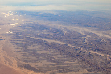 Aerial view of the Sinai desert. Sinai peninsula