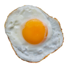 isolated fried egg shot from top view