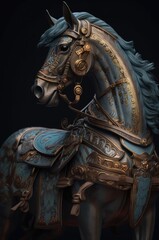 Horse Adept Samurai Soldier Pose Generative AI