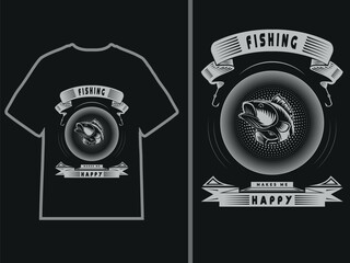 Fishing T-shirt design by illustration