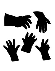 Obraz premium Baby, kid hand sign and symbol black silhouette