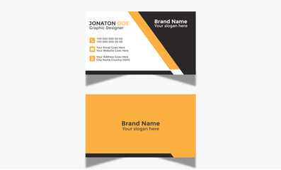 Minimal Professional Modern Corporate and Creative Business Card Design Template Double-sided -Horizontal Name Card Simple and Clean Visiting  Card Vector illustration Colorful Business Card
