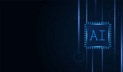 Artificial Intelligence ,AI chipset on circuit board, futuristic Technology Concept	
