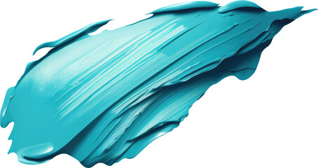 blue brush stroke watercolor liquid isolated on white background. Generative AI