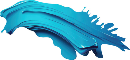 blue brush stroke watercolor liquid isolated on white background. Generative AI
