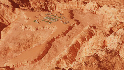 research laboratories and bases on the planet Mars. © evgeniy