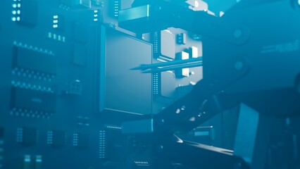 microelectronics and chip manufacturing. technology concept