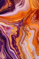 Motif de marbre d'agate abstrait de couleur violet et or et orange. Idéal pour la décoration de cadre photo maquette.