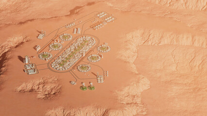 research laboratories and bases on the planet Mars.