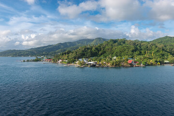 Landscape of Raiatea Island, French Polynesia.