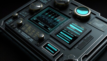 A futuristic control panel. Technology. Generative AI