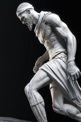 Fototapeta na wymiar Une sculpture grecque athlétique en marbre