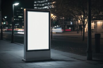 Un panneau d'affichage vierge dans un environnement urbain. Idéal pour la publicité des produits.
