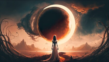 eclipse sun Creative illustration. (Ai Generate)