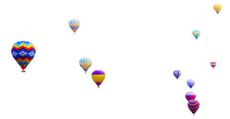 hot air balloons isolated on clear background - hava balonu