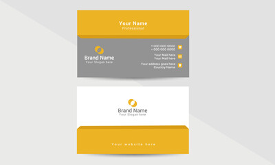 Professional modern double sided  business card design template. Flat range business card animation