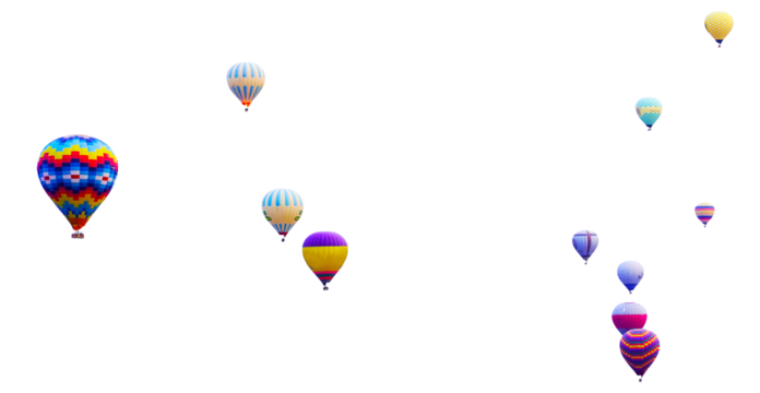 hot air balloons isolated on clear background - hava balonu - Powered by Adobe