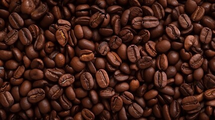 Roasted coffee beans background Generative AI