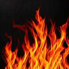  Fire flames on black background  [IA Generativa]