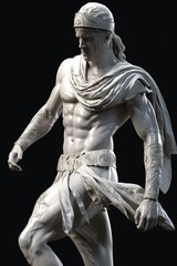 Fototapeta na wymiar une statue grecque athlétique représentant un corps entier.