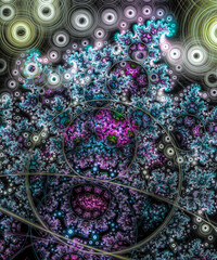 abstract fractal background with circles with mobius dragon effect
