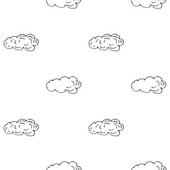 Vector seamless pattern cloud cloud sky Doodle