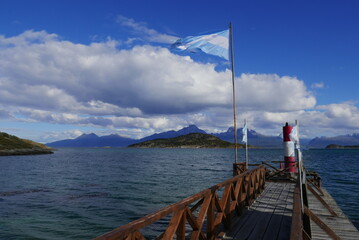 Ponton dans le parc de la Terre de feu. Argentine