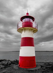 Beautiful red and white Light House - Landscape wide view