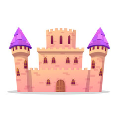 Cartoon Fairy Tale Castle Vector Illustration