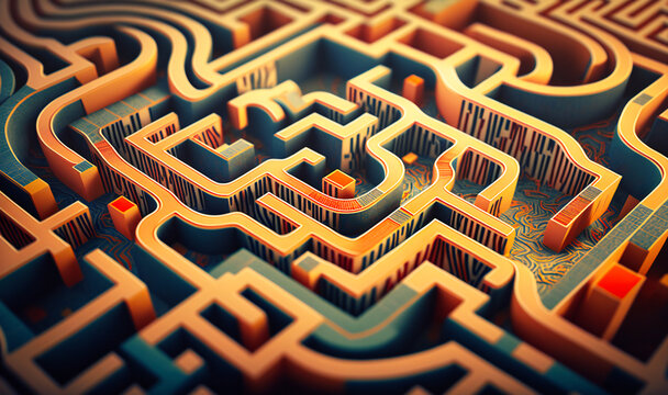 A perplexing, intricate maze of shapes and colors that challenge perception