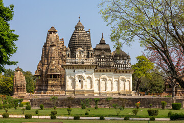 Fototapeta na wymiar View of the temple in Khajuraho .India