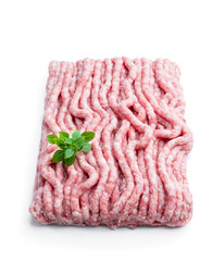 Minced pork isolated on white background