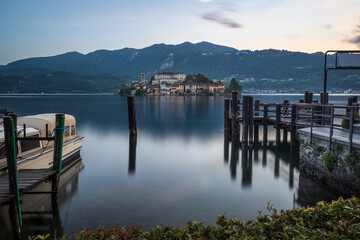 Isola di San Giulio vista da Orta San Giulio in Piemonte