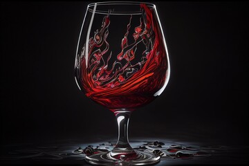 the glass of red wine. Generative AI