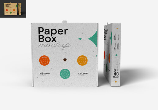 Paper Box Mockup for pizza, chocolate, clothes and etc