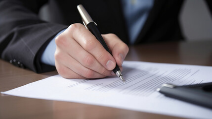 a close up of how a contract is signed
