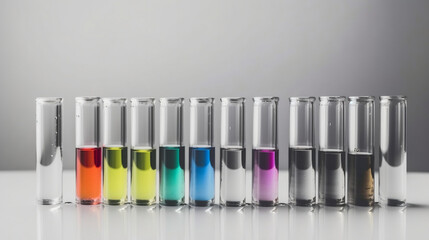 colorful test tubes with light background