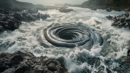A massive whirlpool threatening to swallow up everything in its path Generative AI